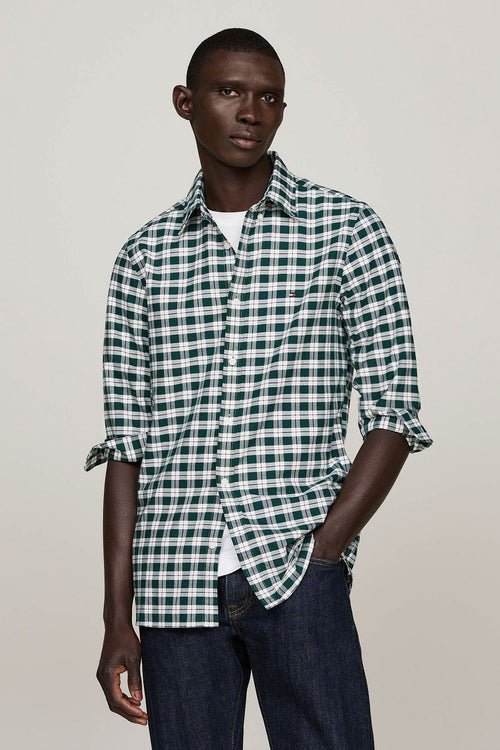 Tommy Hilfiger Oxford overhemd ruit groen | Regular-fit