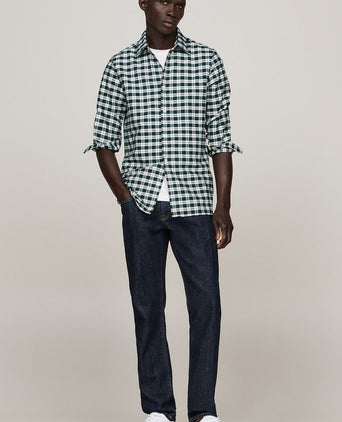 Tommy Hilfiger Oxford overhemd ruit groen | Regular-fit