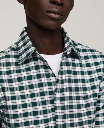 Tommy Hilfiger Oxford overhemd ruit groen | Regular-fit