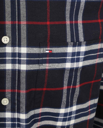 Oxford overhemd ruit donkerblauw