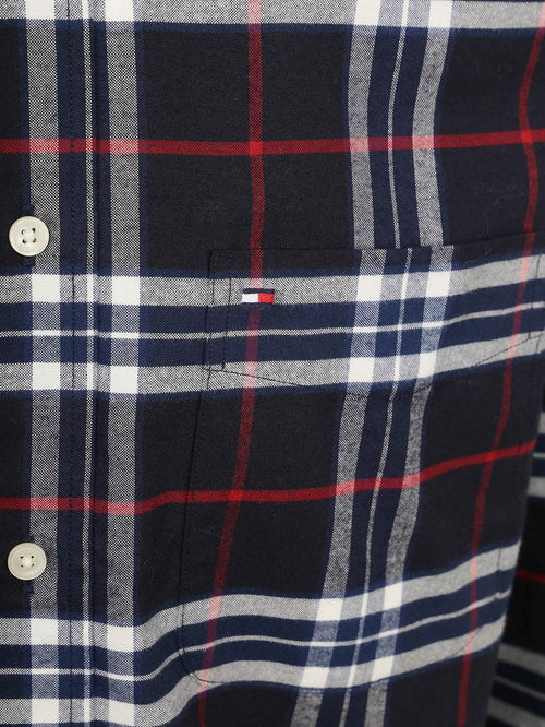 Oxford overhemd ruit donkerblauw