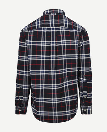Oxford overhemd ruit donkerblauw