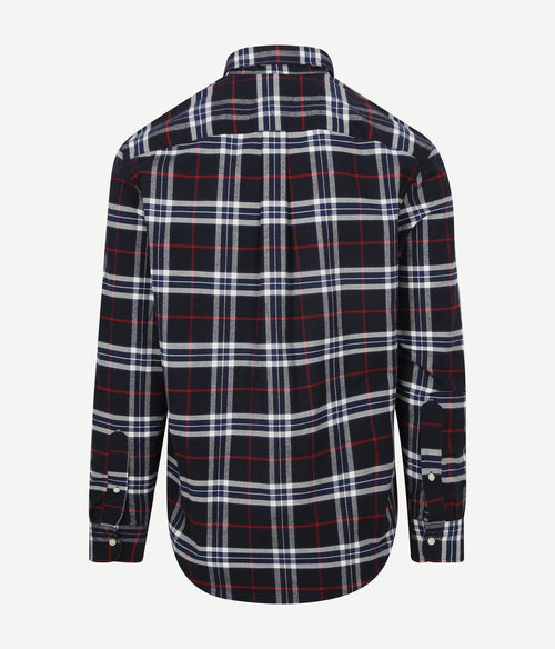 Oxford overhemd ruit donkerblauw