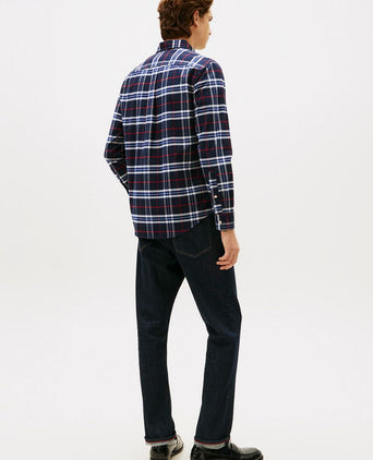 Tommy Hilfiger Oxford overhemd ruit donkerblauw | Regular-fit