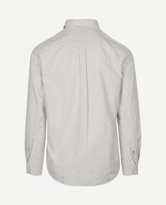 Oxford overhemd streep beige