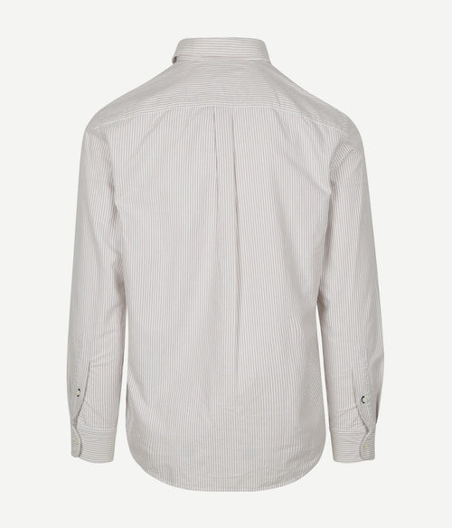 Oxford overhemd streep beige