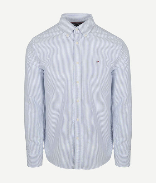 Tommy Hilfiger Oxford overhemd streep lichtblauw | Regular-fit