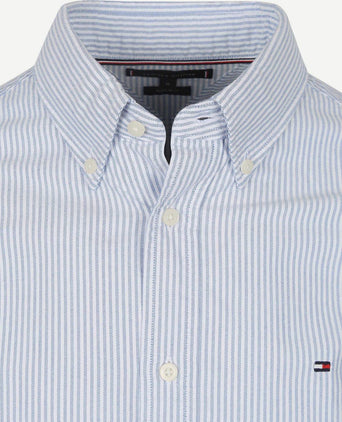 Tommy Hilfiger Oxford overhemd streep lichtblauw | Regular-fit