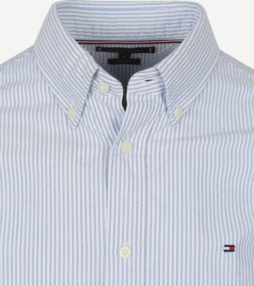 Tommy Hilfiger Oxford overhemd streep lichtblauw | Regular-fit