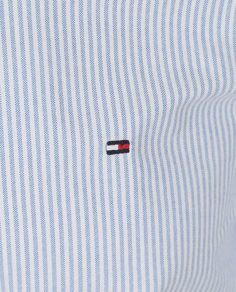 Tommy Hilfiger Oxford overhemd streep lichtblauw | Regular-fit