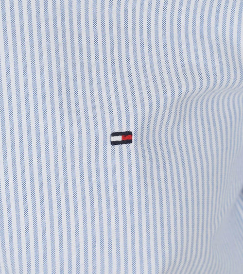 Tommy Hilfiger Oxford overhemd streep lichtblauw | Regular-fit