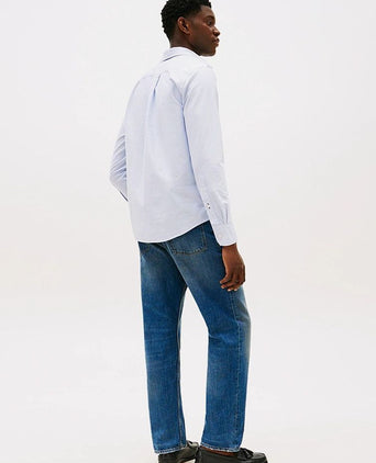 Tommy Hilfiger Oxford overhemd streep lichtblauw | Regular-fit