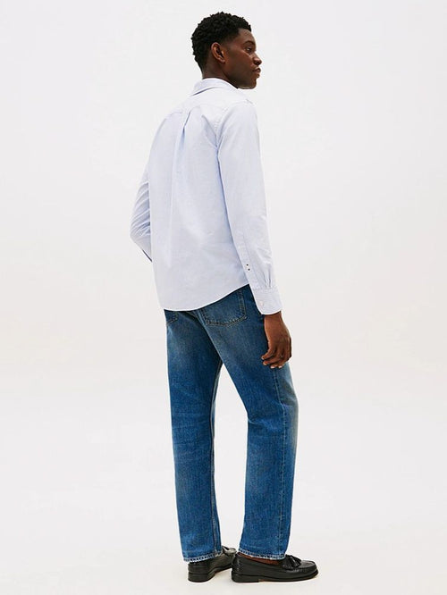 Tommy Hilfiger Oxford overhemd streep lichtblauw | Regular-fit