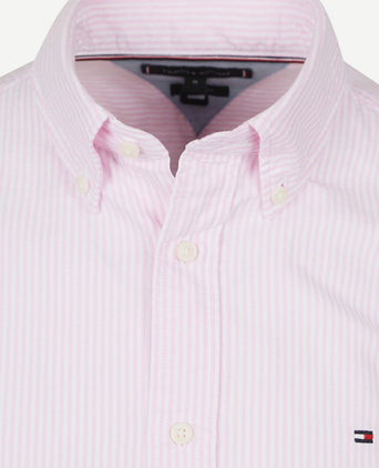 Oxford overhemd streep roze