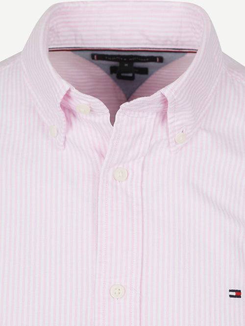 Oxford overhemd streep roze