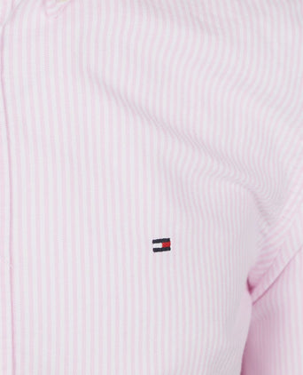 Oxford overhemd streep roze