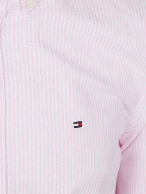 Oxford overhemd streep roze
