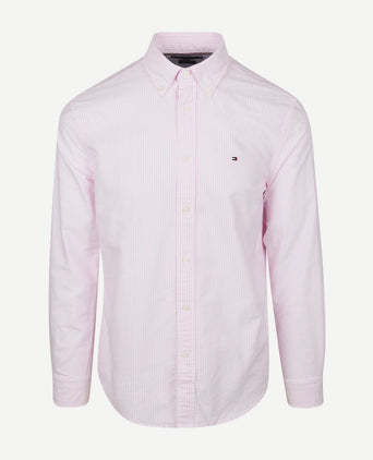 Oxford overhemd streep roze