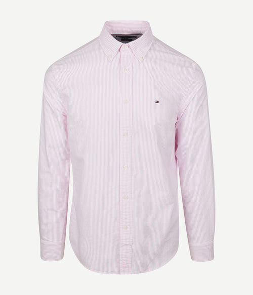 Oxford overhemd streep roze