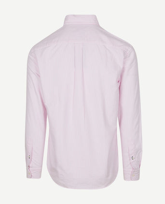 Oxford overhemd streep roze