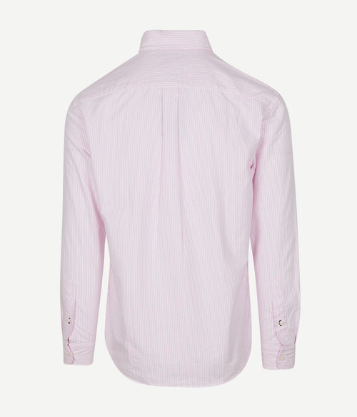 Oxford overhemd streep roze