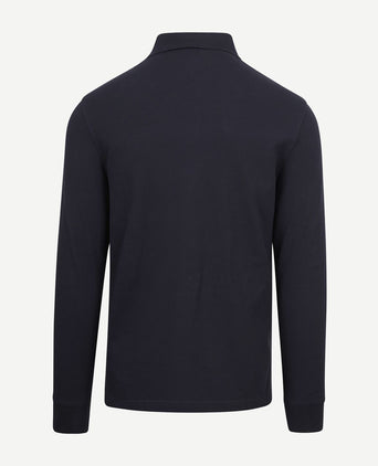 Poloshirt long sleeve donkerblauw
