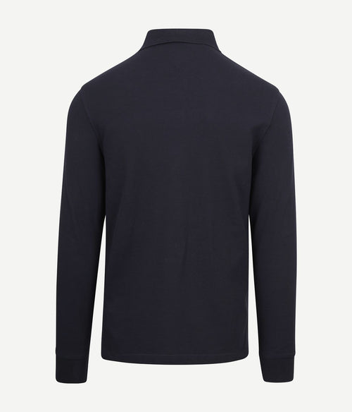 Poloshirt long sleeve donkerblauw