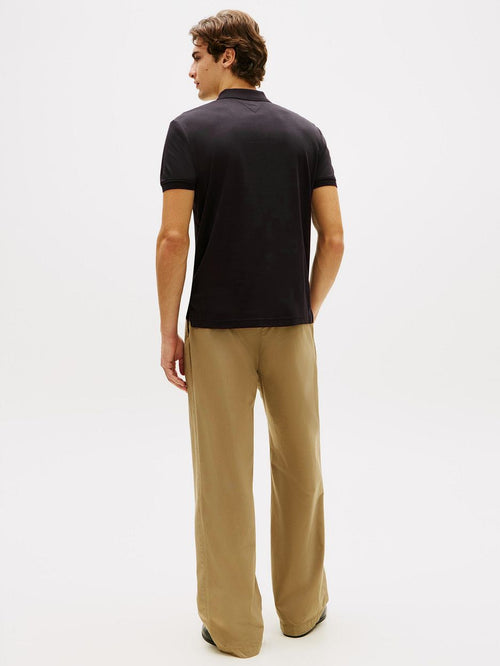 Half-zip polo interlock donkerblauw