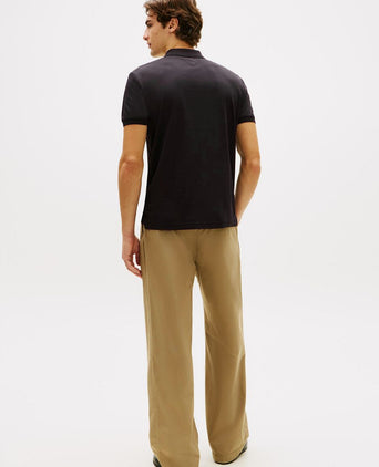 Half-zip polo interlock donkerblauw