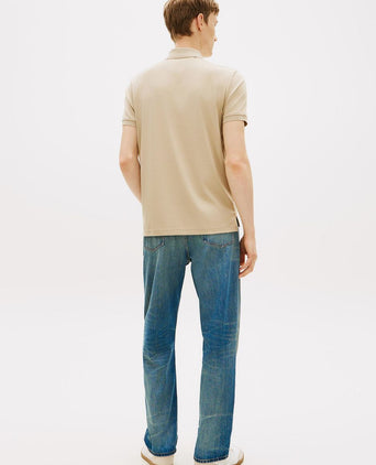 Half-zip polo interlock beige