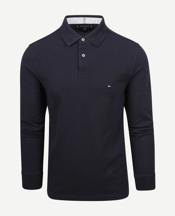 Poloshirt long sleeve donkerblauw
