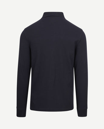 Poloshirt long sleeve donkerblauw
