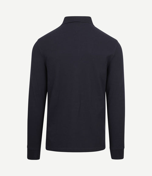 Poloshirt long sleeve donkerblauw