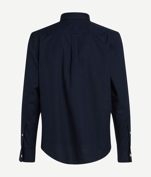 Tommy Hilfiger poplin overhemd flex donkerblauw | Regular-fit