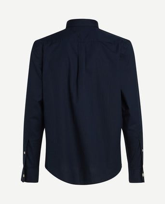 Poplin overhemd flex donkerblauw