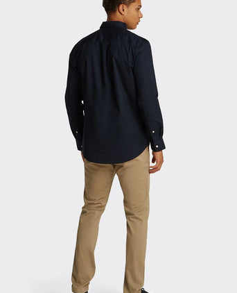 Poplin overhemd flex donkerblauw