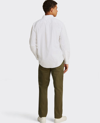 Poplin overhemd flex wit