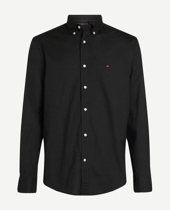 Tommy Hilfiger poplin overhemd flex zwart | Regular-fit