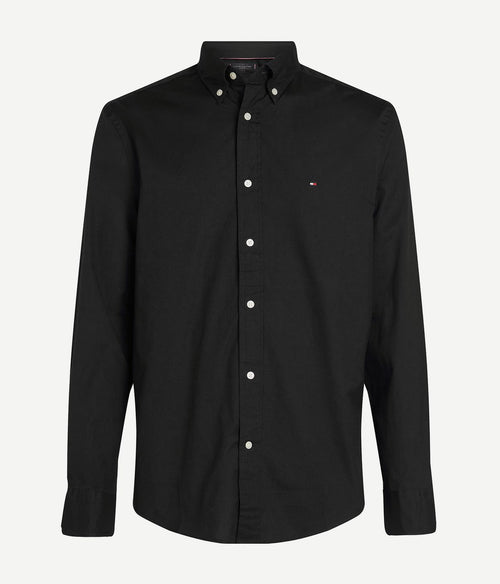 Tommy Hilfiger poplin overhemd flex zwart | Regular-fit