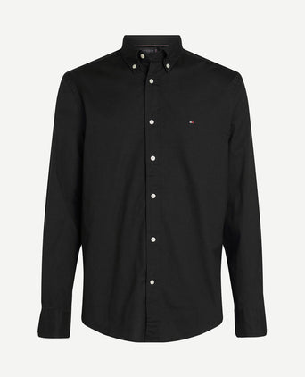 Poplin overhemd flex zwart