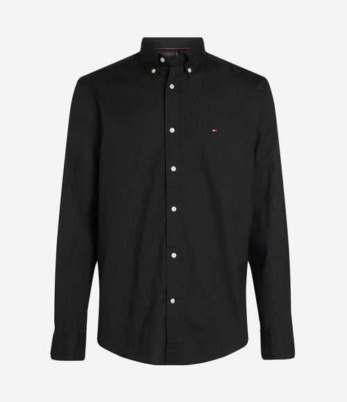 Poplin overhemd flex zwart