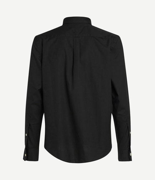 Poplin overhemd flex zwart