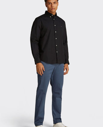 Tommy Hilfiger poplin overhemd flex zwart | Regular-fit