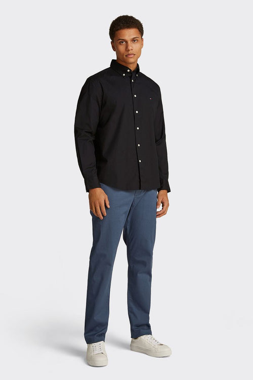Tommy Hilfiger poplin overhemd flex zwart | Regular-fit