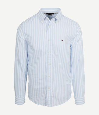 Poplin overhemd streep lichtblauw Poplin overhemd streep lichtblauw