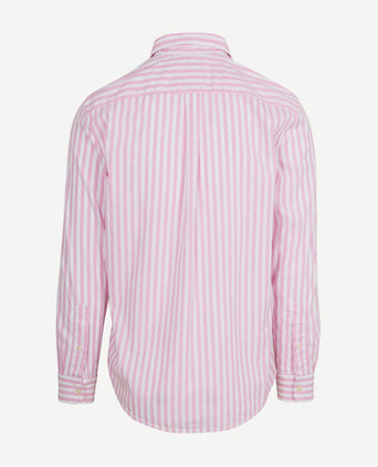 Poplin overhemd streep roze