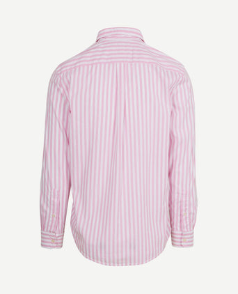 Poplin overhemd streep roze