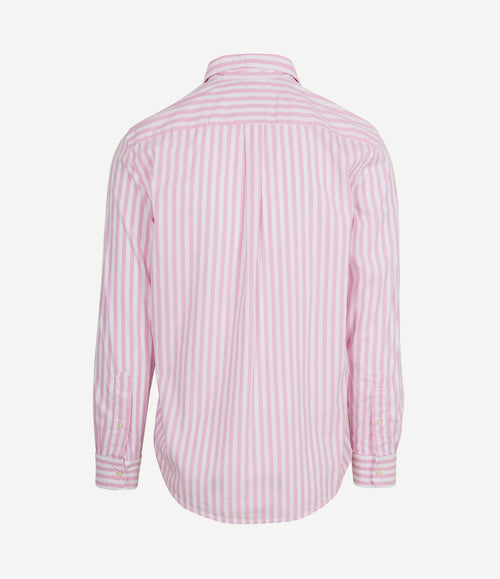Poplin overhemd streep roze