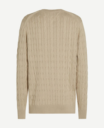 Tommy Hilfiger pullover cable beige | Regular-fit