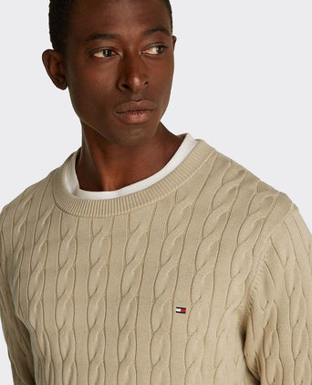 Tommy Hilfiger pullover cable beige | Regular-fit